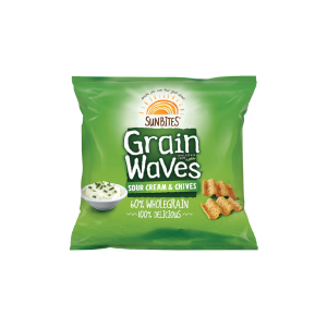 GRAIN WAVES SOUR CREAM & CHIVES 28GMS 21PK
