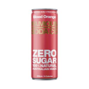FAMOUS SODA CO - BLOOD ORANGE - CANS 250MLS - 6 X 4PK