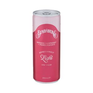 BUNDABERG - REFRESHINGLY LIGHT - RASPBERRY + POMEGRANATE - 250 MLS - 24PK