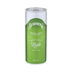 BUNDABERG - REFRESHINGLY LIGHT - APPLE + LYCHEE - 250 MLS - 24PK