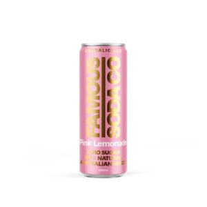 FAMOUS SODA CO - PINK LEMONADE - CANS 250MLS - 6 X 4PK