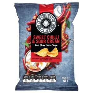 RED ROCK DELI - CHIPS - SWEET CHILLI & SOUR CREAM - 45GMS - 18PK