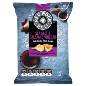 RED ROCK DELI - CHIPS - SEA SALT & BALSAMIC VINEGAR - 45GMS - 18PK