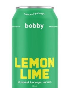 BOBBY - LEMON LIME - PREBIOTIC - CANS 330MLS - 12PK