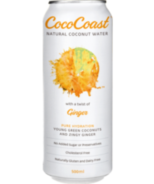 COCO COAST – AMBIENT – GINGER – 500ML – 12 PK