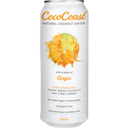 COCO COAST - AMBIENT - GINGER - 500ML - 12 PK