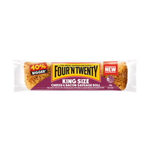 FOUR N TWENTY - SAUSAGE ROLL KING SIZE - CHEESE BACON - 180GMS - 24PK