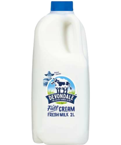 DEVONDALE FULL CREAM MILK – 2LTR – 6 PK